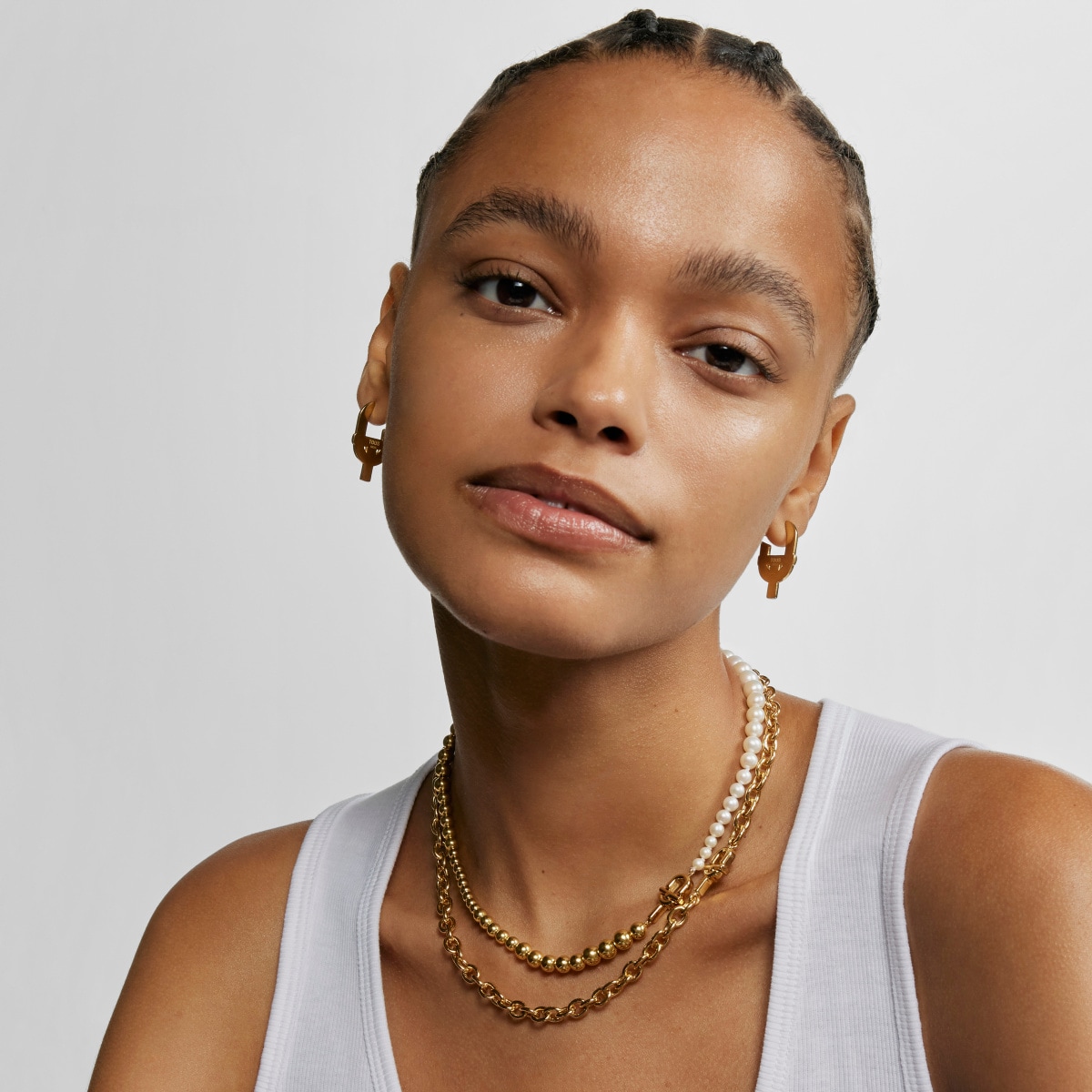 Necklace with 18kt gold plating over silver and cultured pearls TOUS MANIFESTO