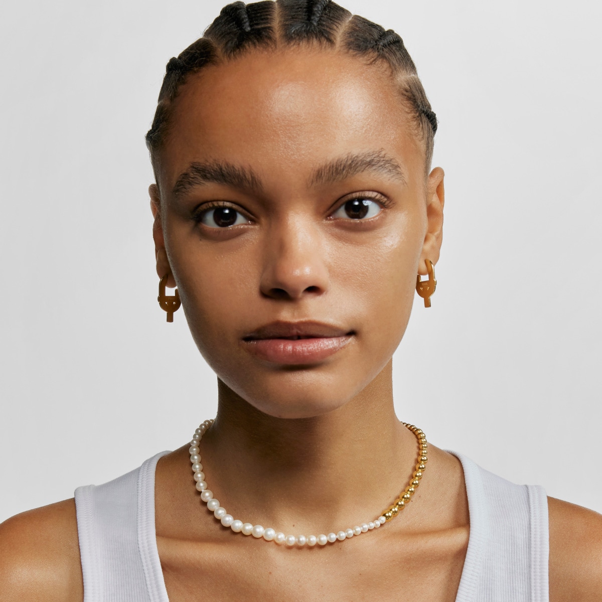 Necklace with 18kt gold plating over silver and cultured pearls TOUS MANIFESTO