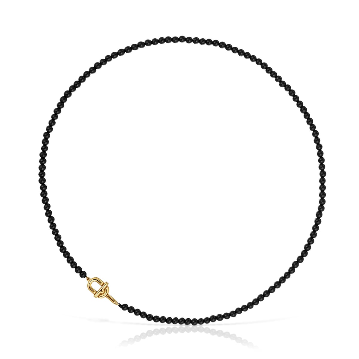 Tous - Collar Con Baño De Oro 18 Kt Sobre Plata Y Ónix 43 Cm Tous Manifesto - Negro
