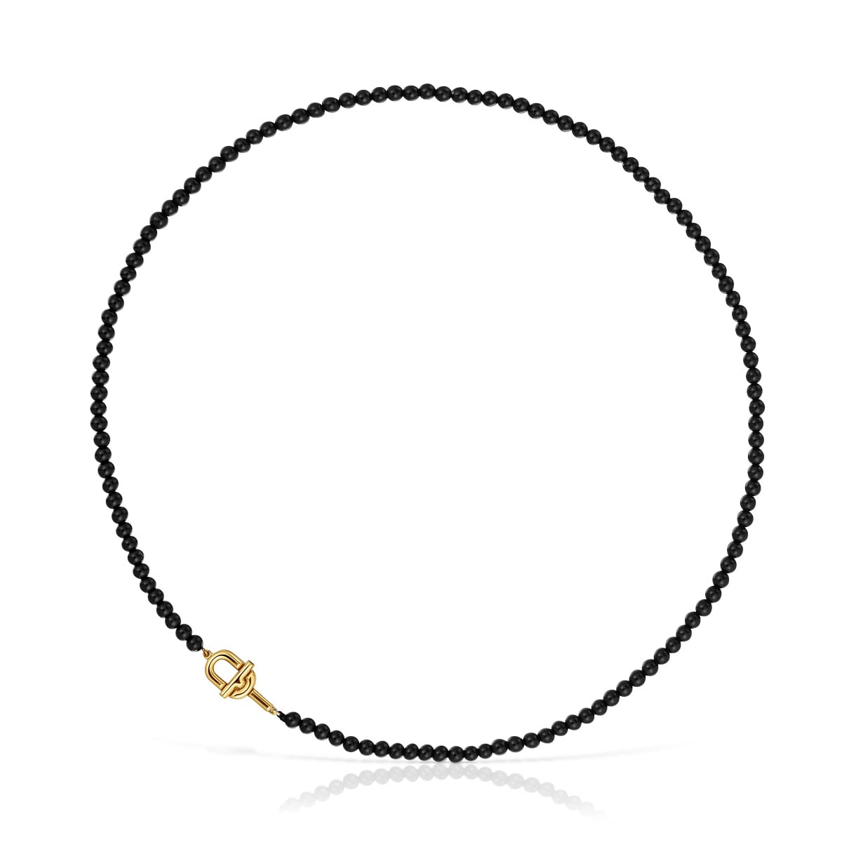 Tous - Collar Con Baño De Oro 18 Kt Sobre Plata Y Ónix 43 Cm Tous Manifesto - Negro