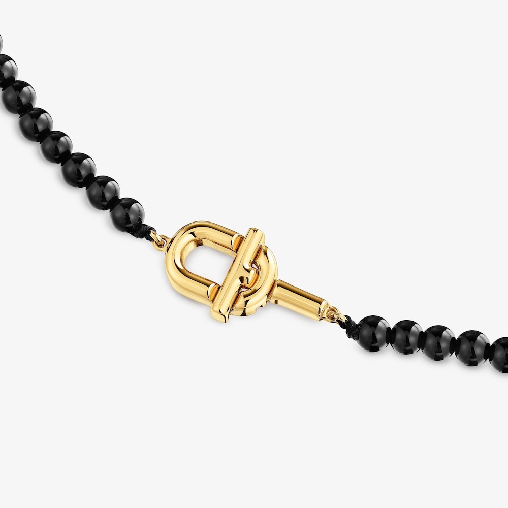 43&nbsp;cm lange Halskette TOUS MANIFESTO aus 18&nbsp;kt vergoldetem Silber mit Onyx