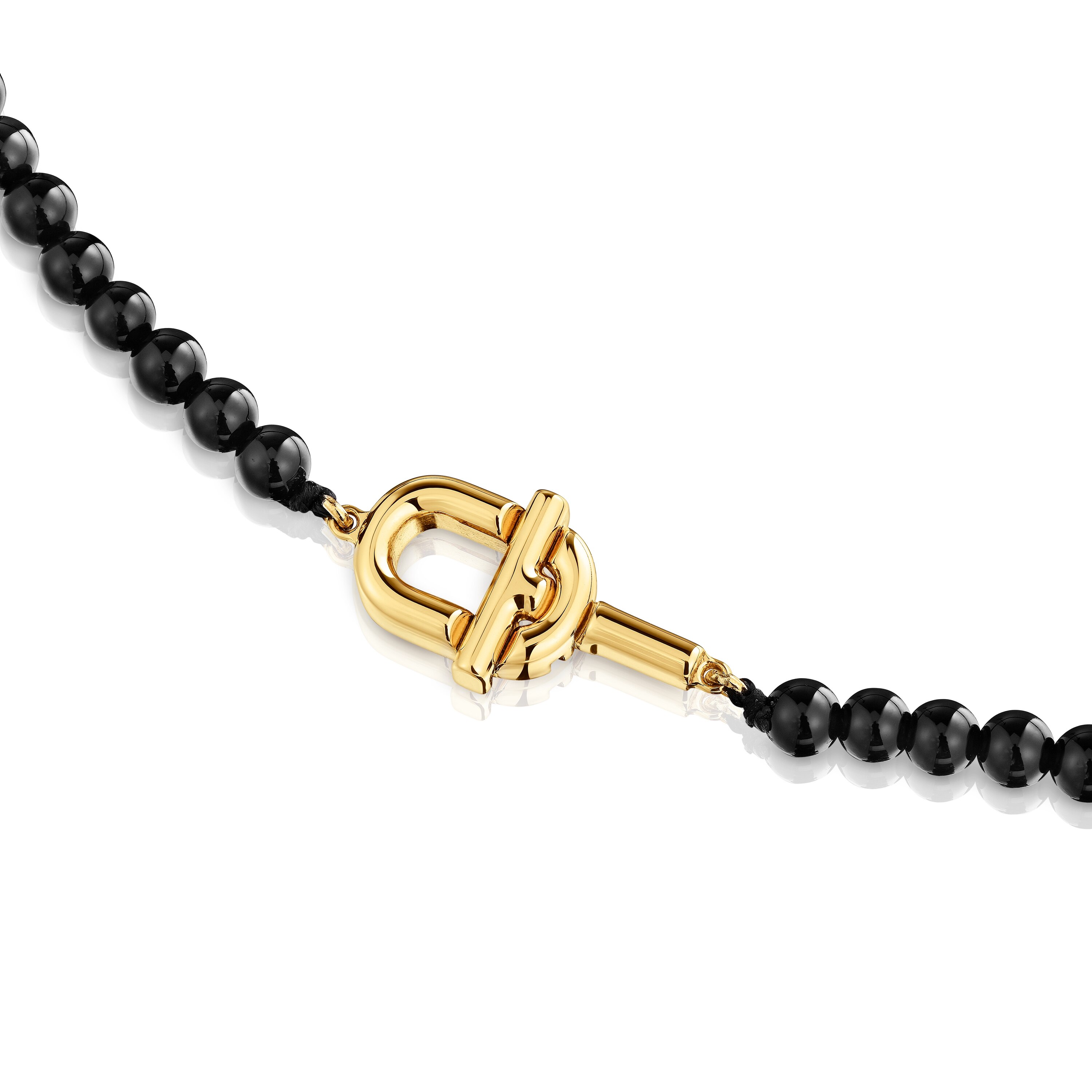 cm Necklace with 18kt gold plating over silver and onyx TOUS MANIFESTO