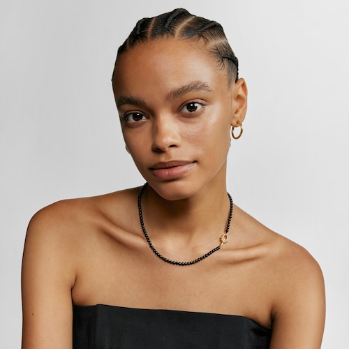 43 cm Necklace with 18kt gold plating over silver and onyx TOUS MANIFESTO