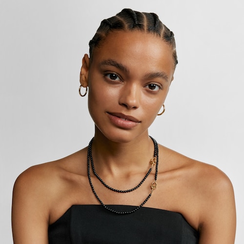 43 cm Necklace with 18kt gold plating over silver and onyx TOUS MANIFESTO