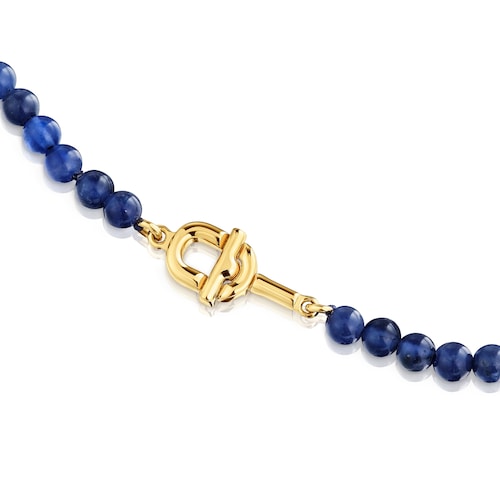 Collar con baño de oro 18 kt sobre plata y sodalita TOUS MANIFESTO