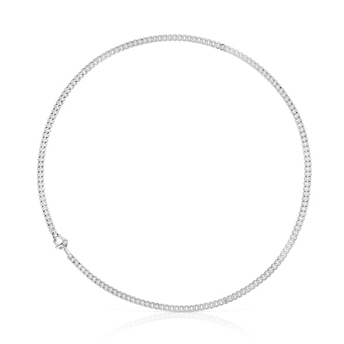 Gargantilla barbada de plata TOUS MANIFESTO 42 cm