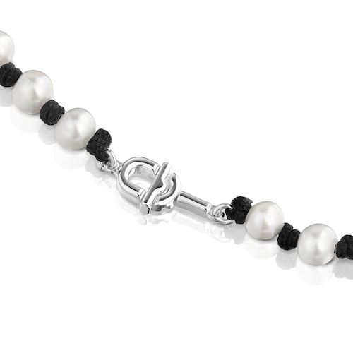 50 cm black nylon necklace with cultured pearls TOUS MANIFESTO