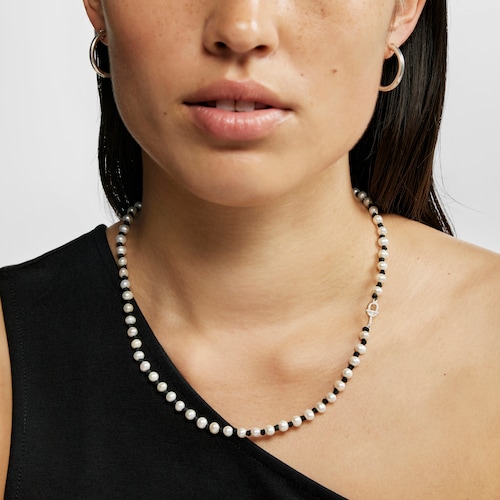 50 cm black nylon necklace with cultured pearls TOUS MANIFESTO