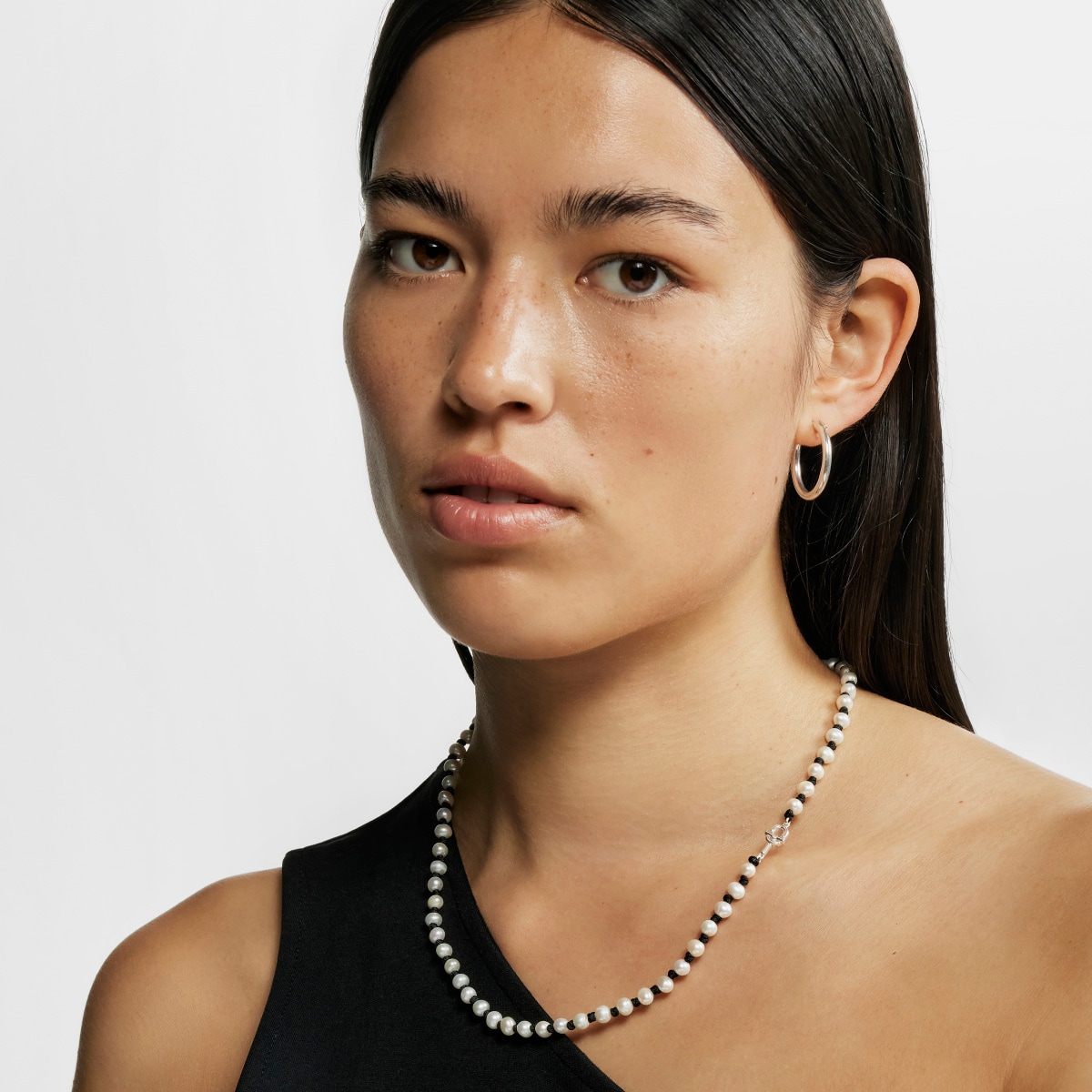 50 cm black nylon necklace with cultured pearls TOUS MANIFESTO