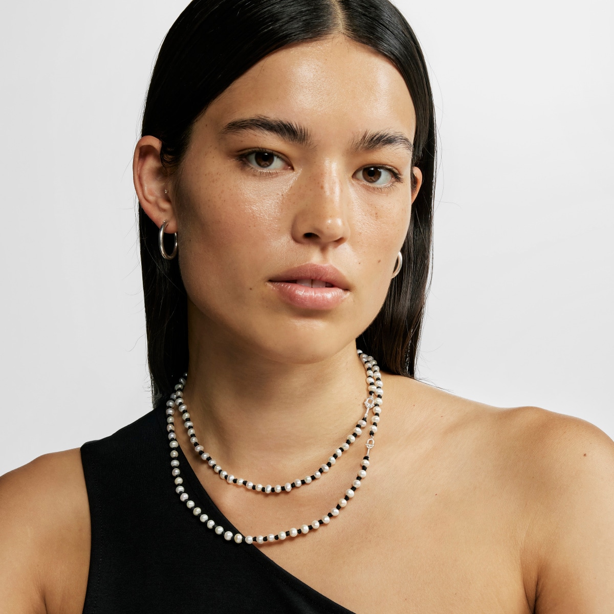 50 cm black nylon necklace with cultured pearls TOUS MANIFESTO