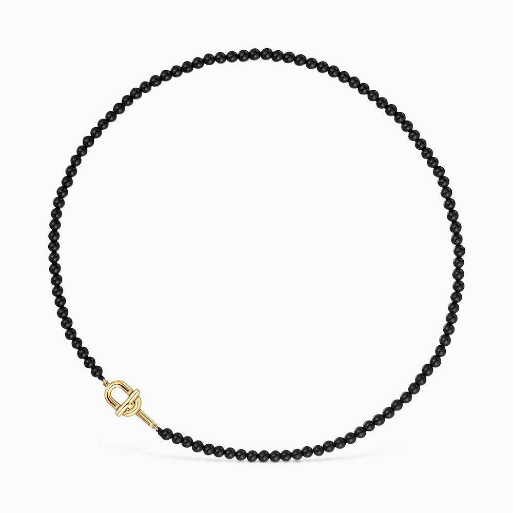 50&nbsp;cm lange Halskette TOUS MANIFESTO aus 18&nbsp;kt vergoldetem Silber mit Onyx