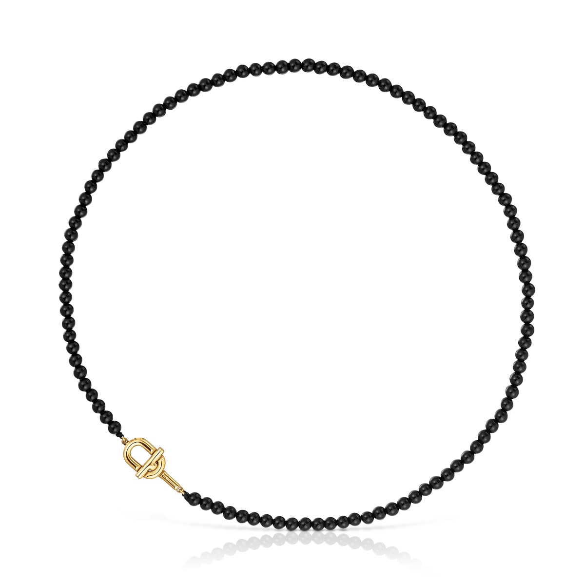 Tous - Collar Con Baño De Oro 18 Kt Sobre Plata Y Ónix 50 Cm Tous Manifesto - Dorado