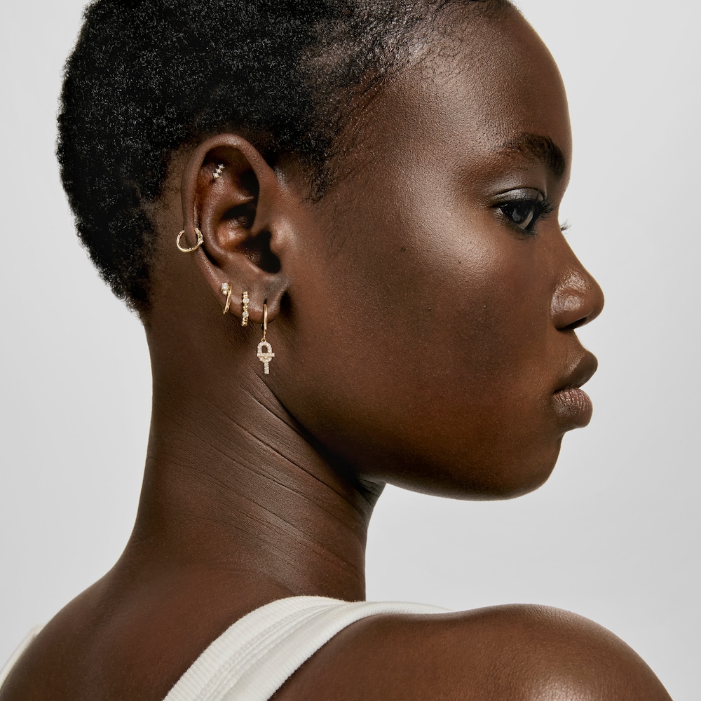 TOUS MANIFESTO Gold Single Earring with diamonds image number 5