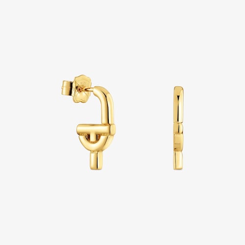 Pendientes con ba&ntilde;o de oro 18 kt sobre plata TOUS MANIFESTO
