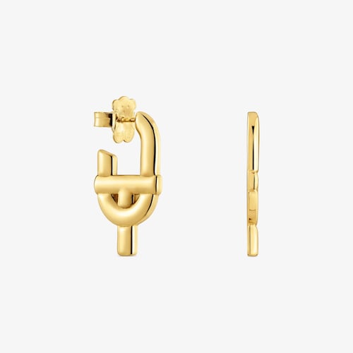 Duże kolczyki ze srebra, pozłacane 18-karatowym złotem TOUS MANIFESTO