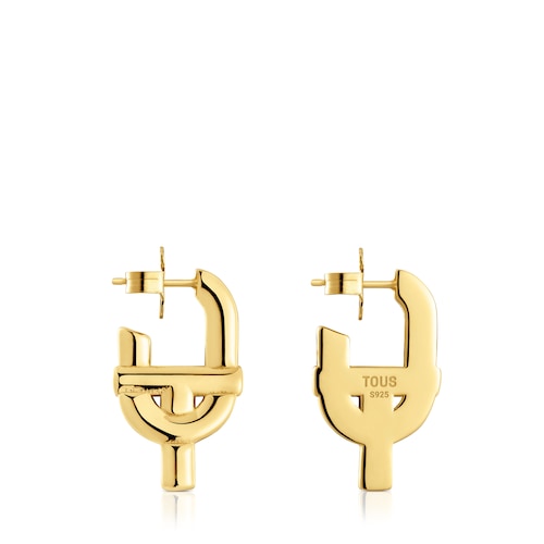 Large TOUS MANIFESTO Earrings with 18kt gold plating over silver