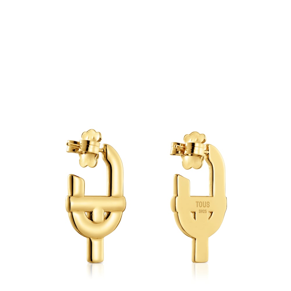 Pendientes grandes con baño de oro 18 kt sobre plata TOUS MANIFESTO image number 2