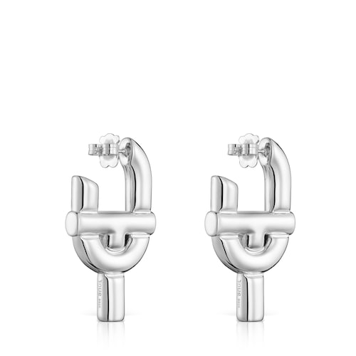 Pendientes grandes de plata TOUS MANIFESTO
