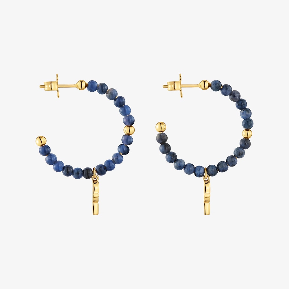 Hoop earrings with 18K gold vermeil and sodalite TOUS MANIFESTO