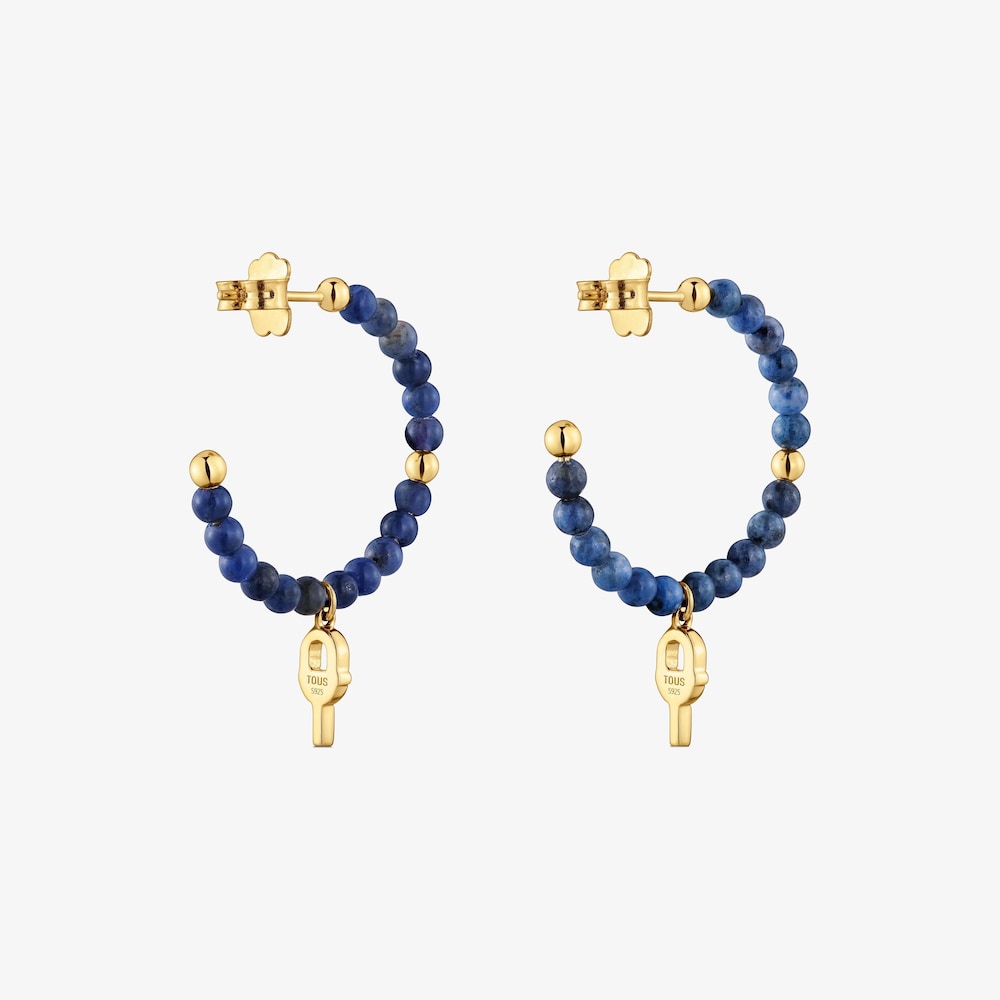 Hoop earrings with 18K gold vermeil and sodalite TOUS MANIFESTO