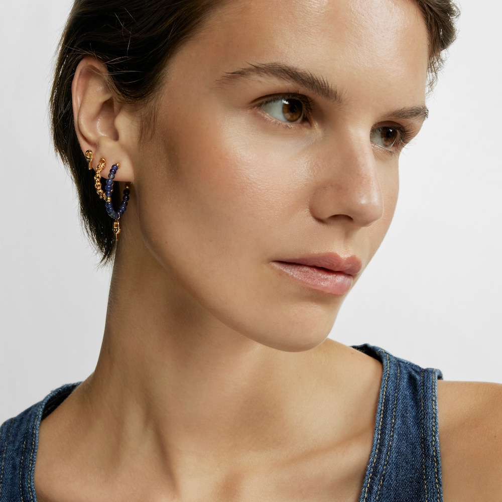 Hoop earrings with 18K gold vermeil and sodalite TOUS MANIFESTO