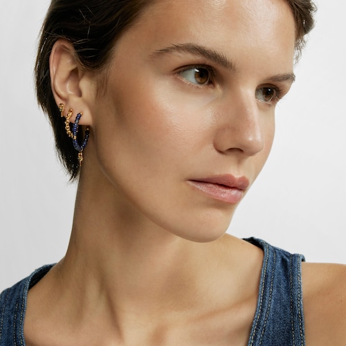 Hoop earrings with 18kt gold plating over silver and sodalite TOUS MANIFESTO