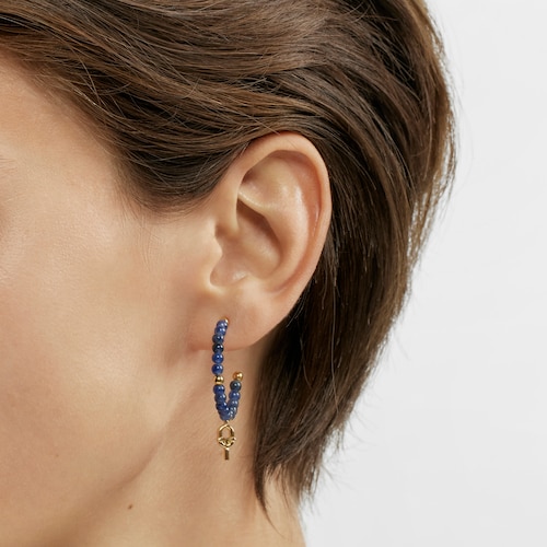 Hoop earrings with 18kt gold plating over silver and sodalite TOUS MANIFESTO