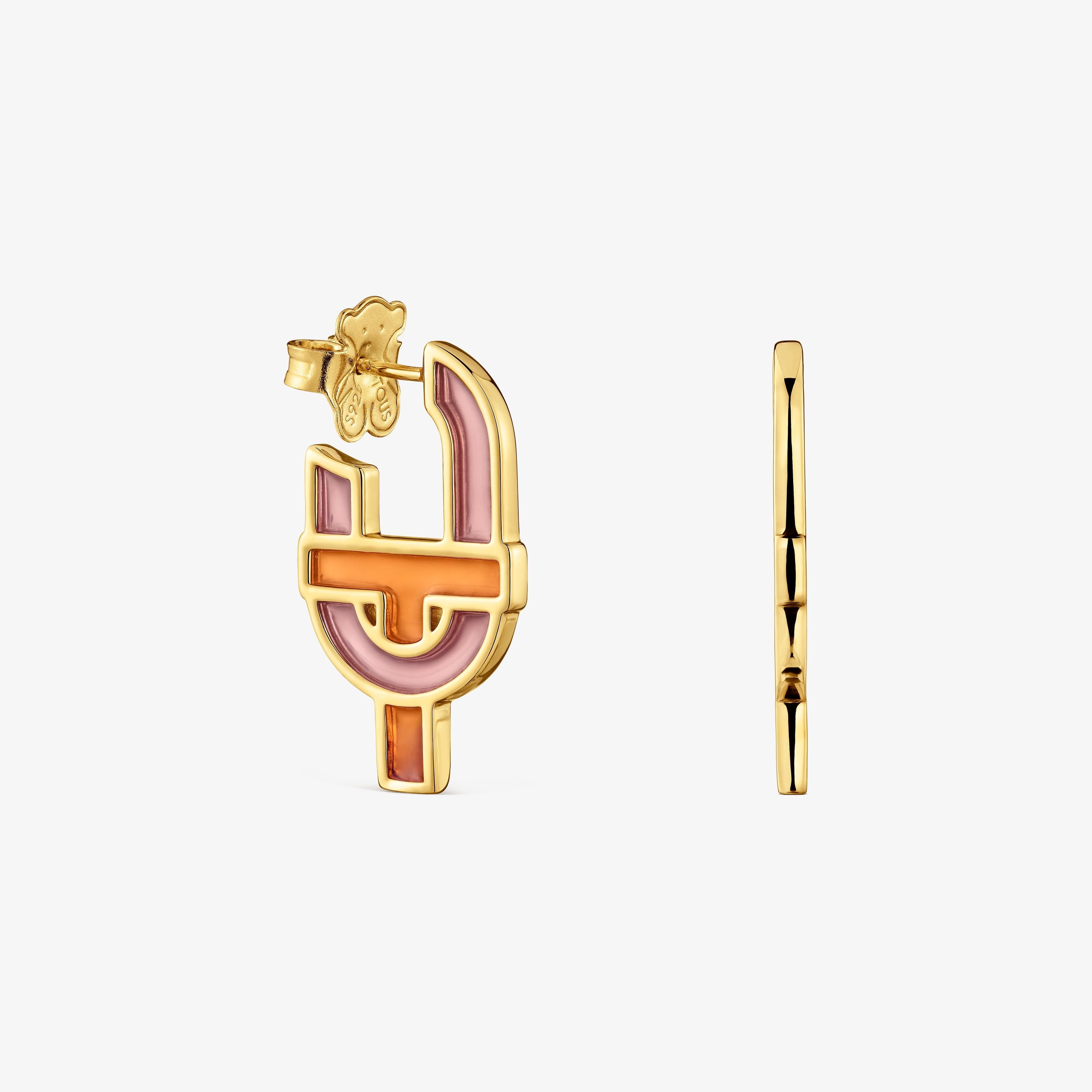 Earrings with 18K gold vermeil and enamel TOUS MANIFESTO