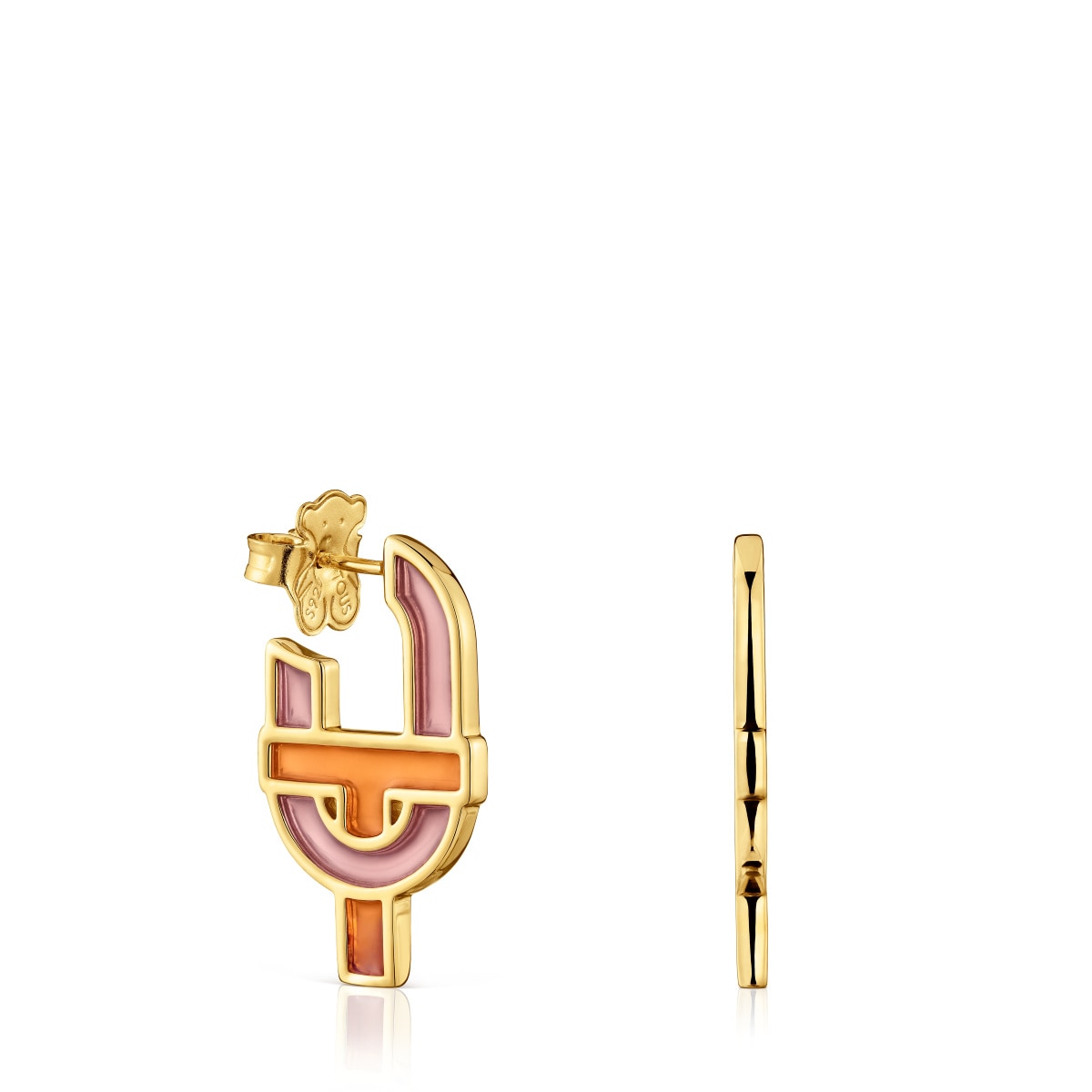 Earrings with 18kt gold plating over silver and enamel TOUS MANIFESTO
