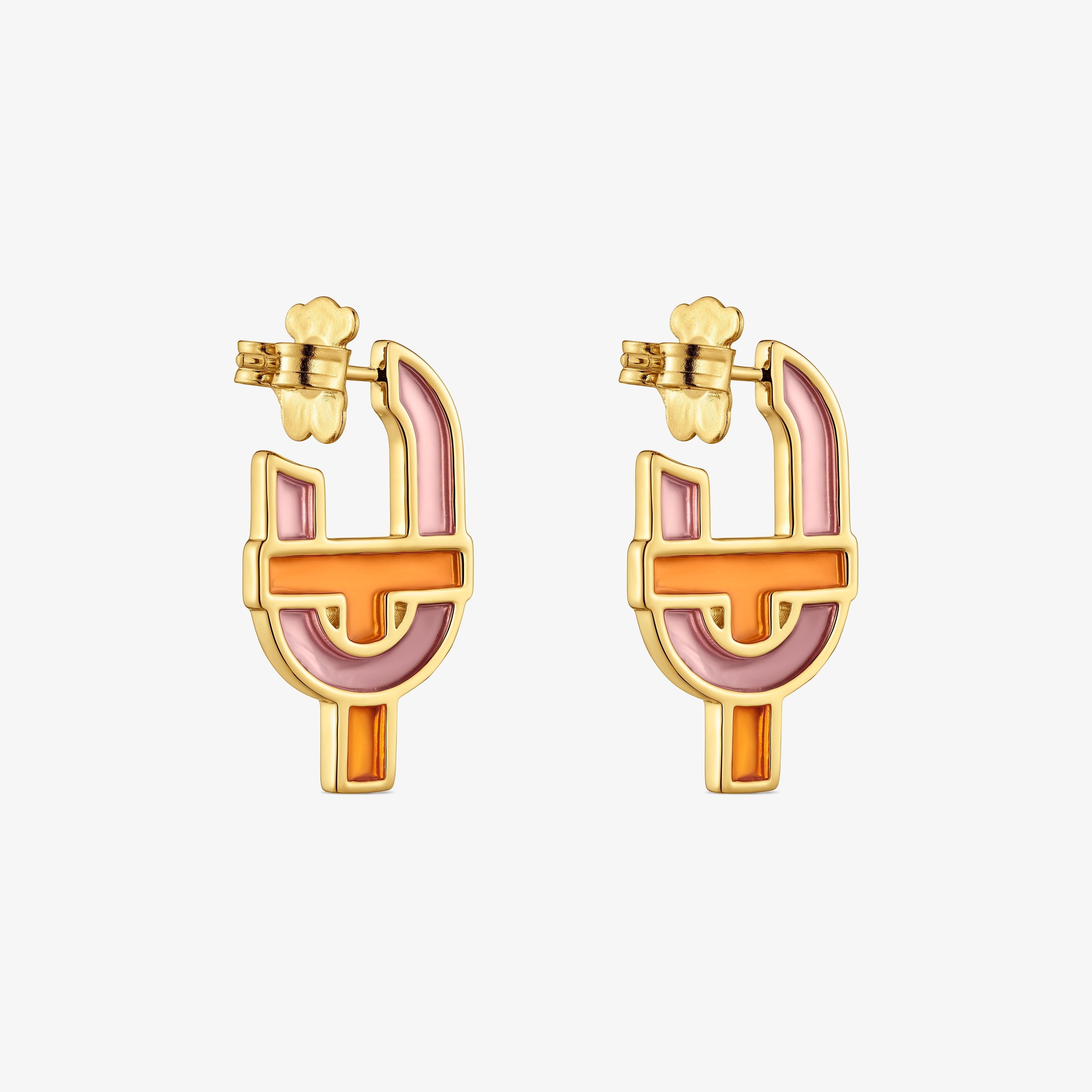 Earrings with 18K gold vermeil and enamel TOUS MANIFESTO