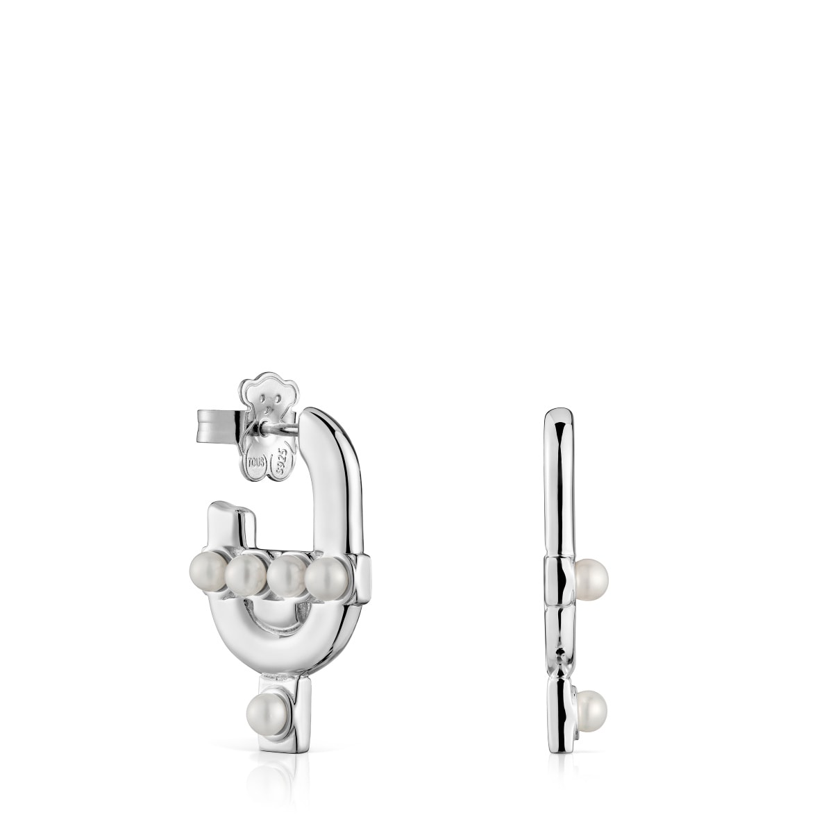 Silver Earrings with cultured pearls TOUS MANIFESTO