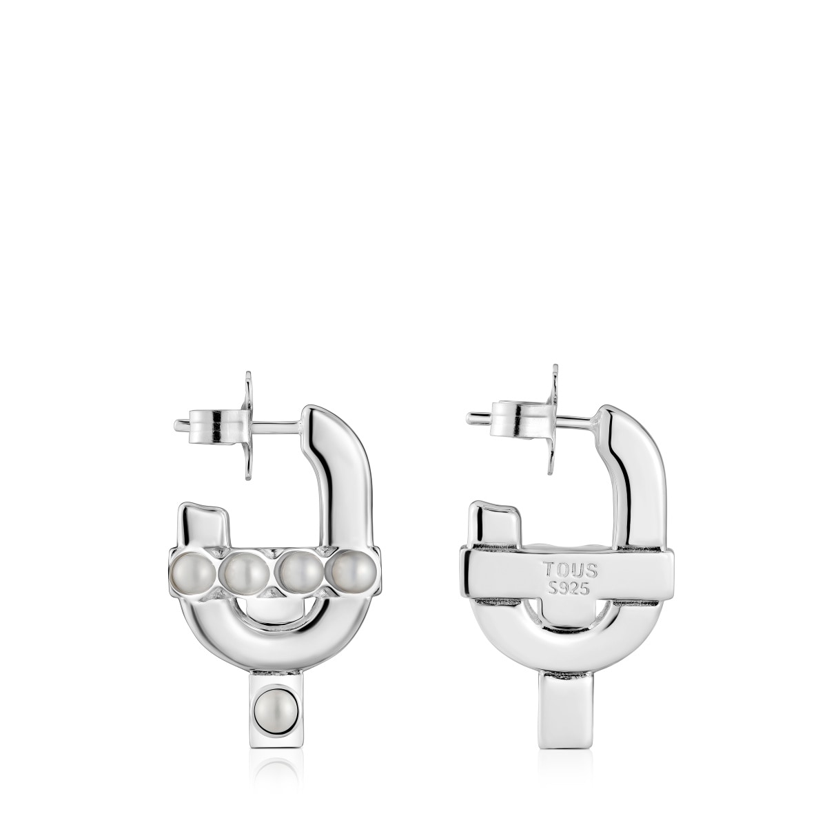 Silver Earrings with cultured pearls TOUS MANIFESTO