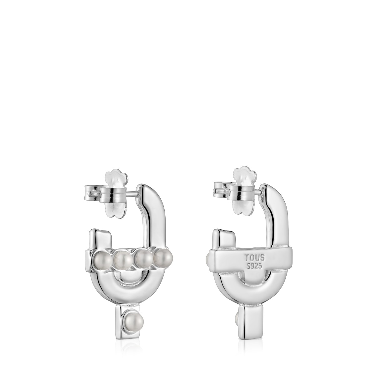 Silver Earrings with cultured pearls TOUS MANIFESTO
