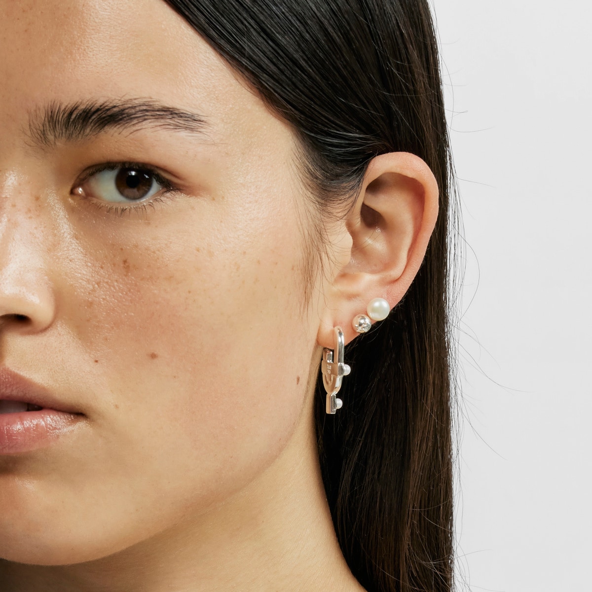 Silver Earrings with cultured pearls TOUS MANIFESTO