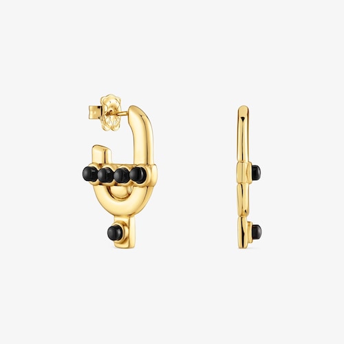 Earrings with 18K gold vermeil and onyx TOUS MANIFESTO