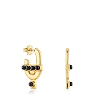 Pendientes con baño de oro 18 kt sobre plata y ónix TOUS MANIFESTO