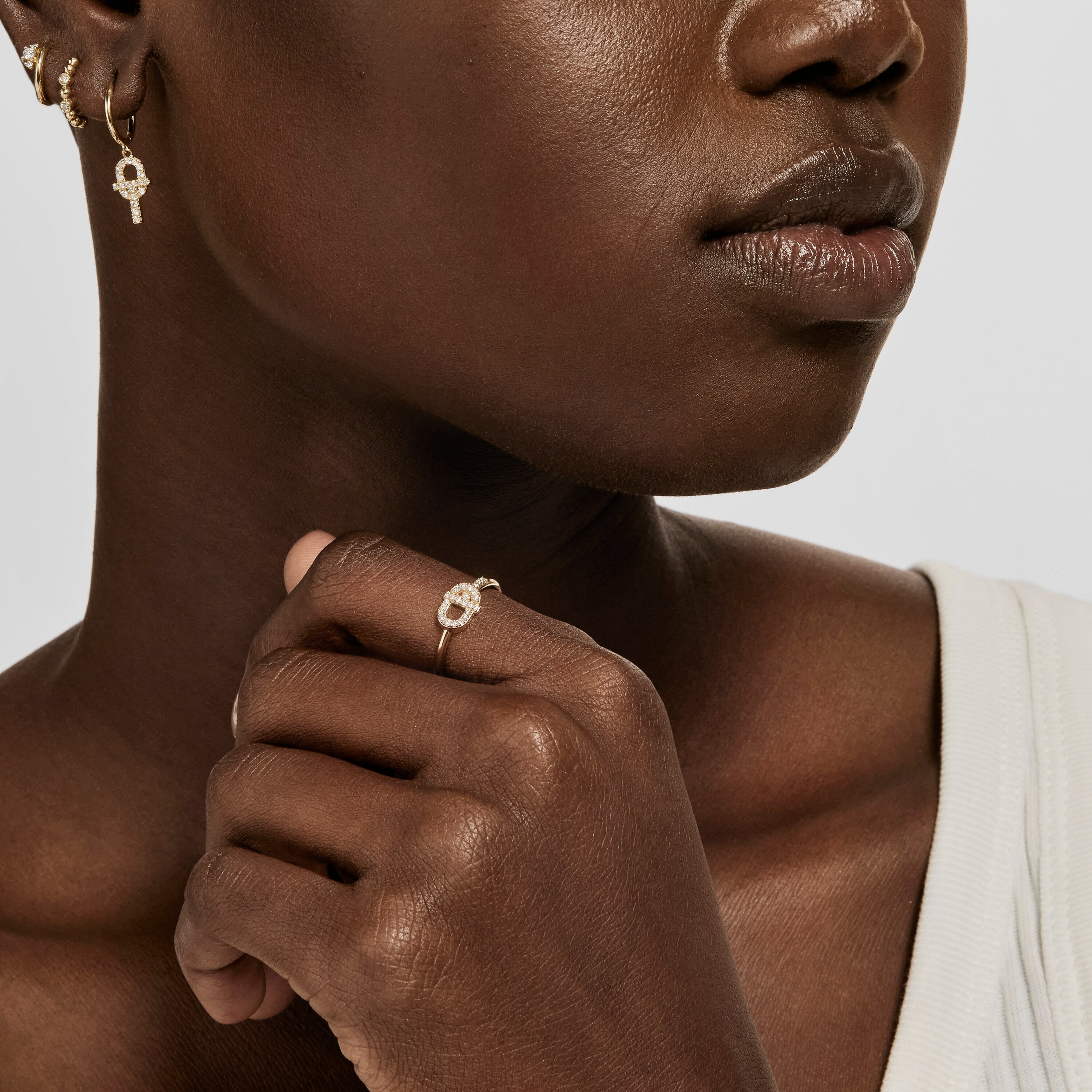 18K solid gold TOUS MANIFESTO Ring with diamonds