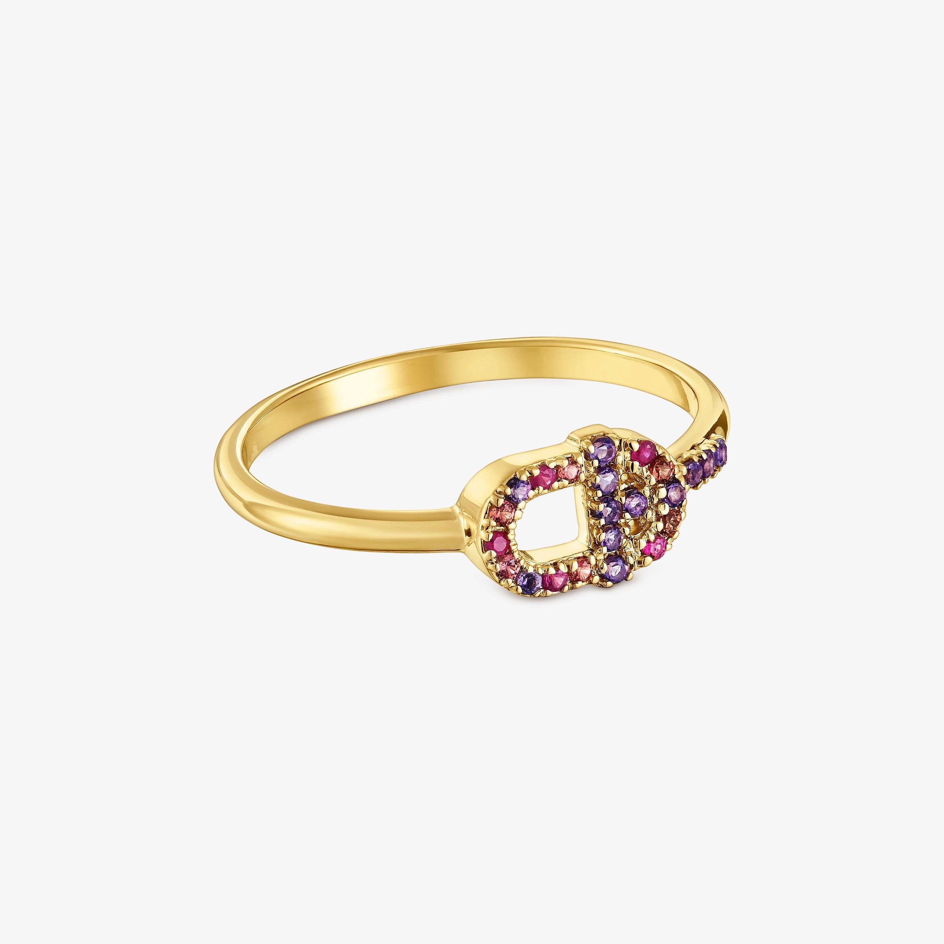 18K solid gold TOUS MANIFESTO Ring with gemstones