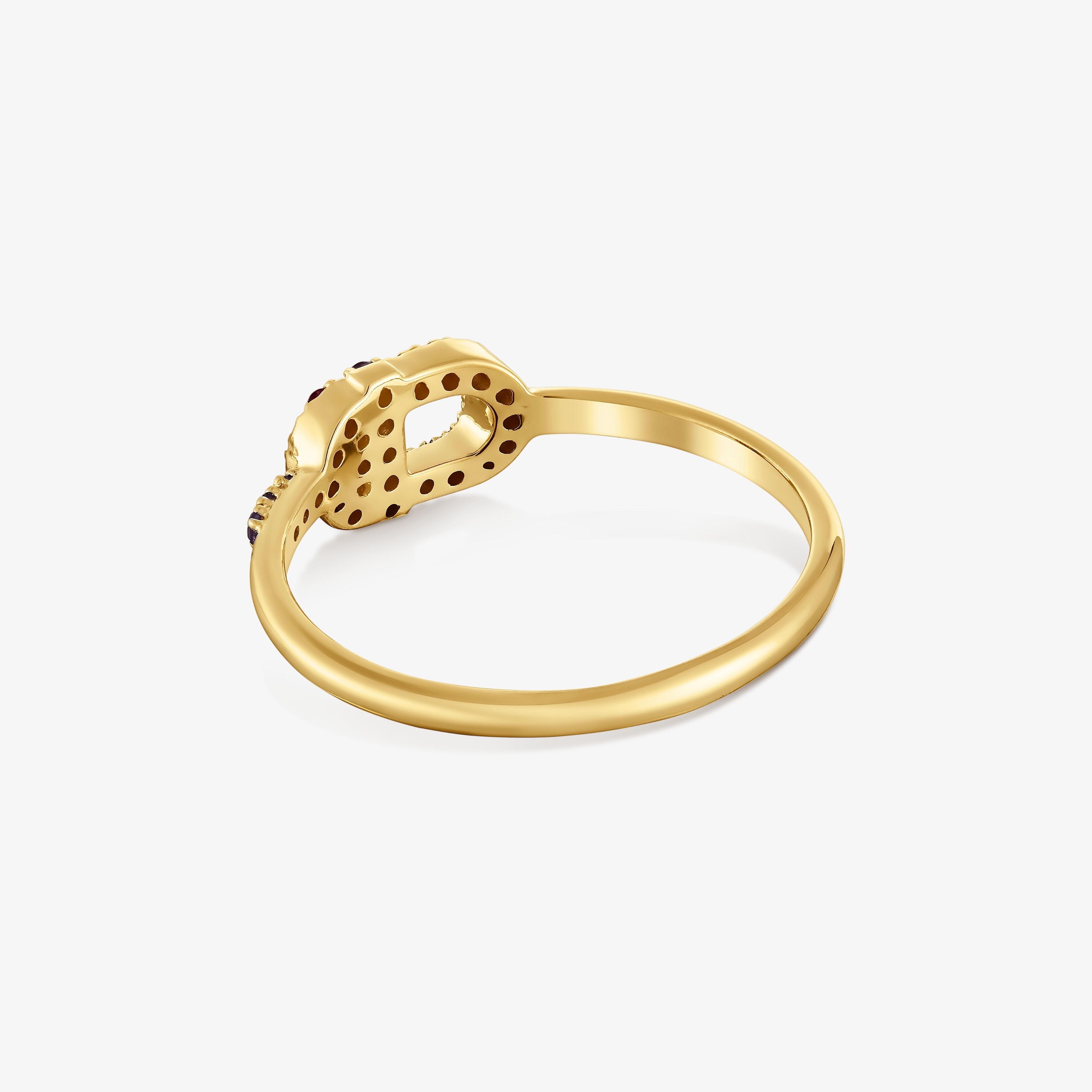 18K solid gold TOUS MANIFESTO Ring with gemstones
