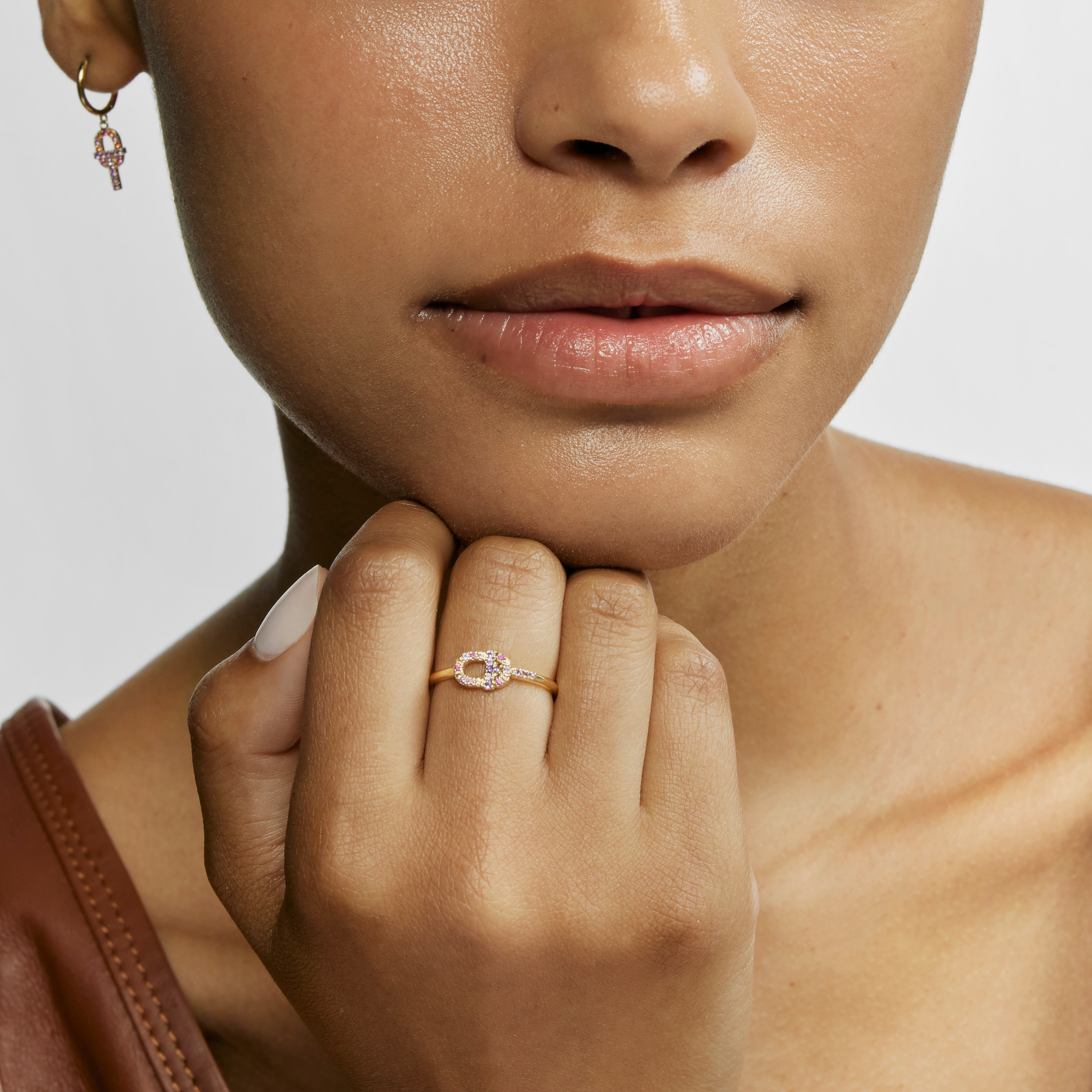 18K solid gold TOUS MANIFESTO Ring with gemstones