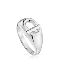 TOUS MANIFESTO Signet ring with 18kt gold plating over silver