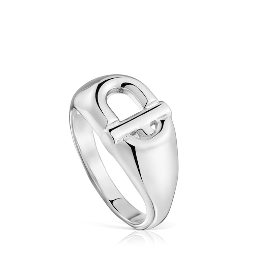 TOUS MANIFESTO Signet ring with 18kt gold plating over silver