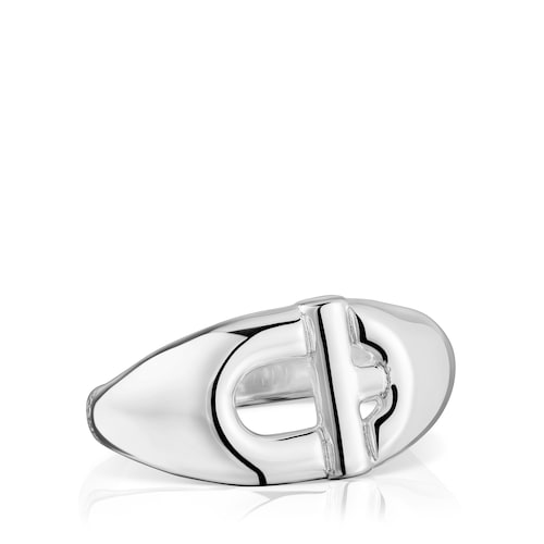 TOUS MANIFESTO Signet ring with 18kt gold plating over silver