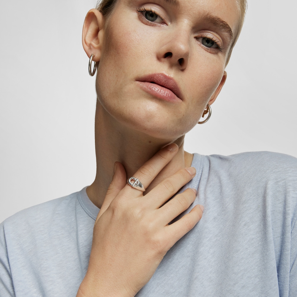 Anello a sigillo con placcatura in oro 18&nbsp;kt su argento TOUS MANIFESTO