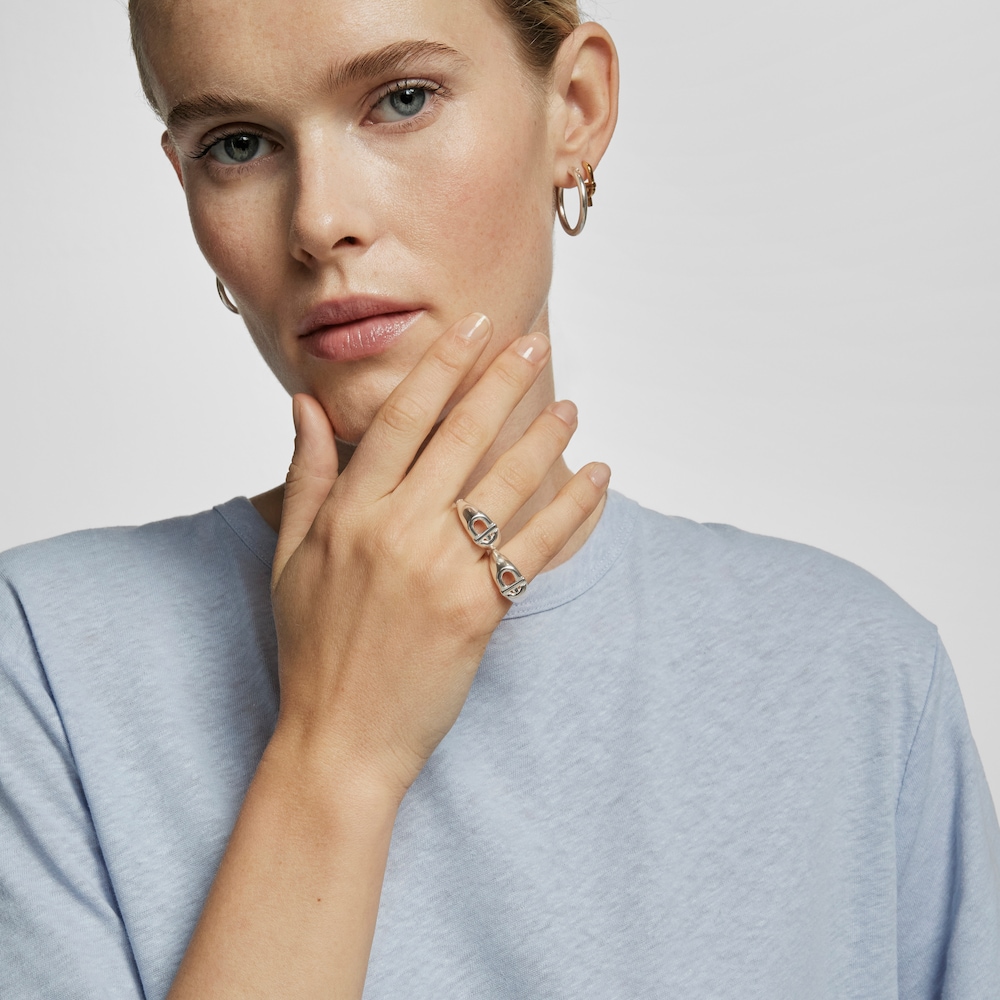 Anello a sigillo con placcatura in oro 18&nbsp;kt su argento TOUS MANIFESTO