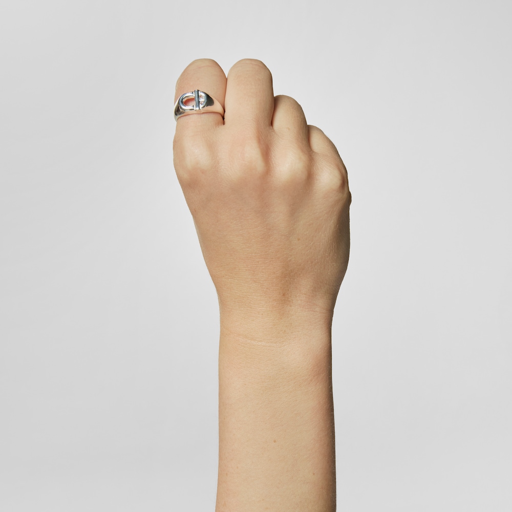 Anello a sigillo con placcatura in oro 18&nbsp;kt su argento TOUS MANIFESTO