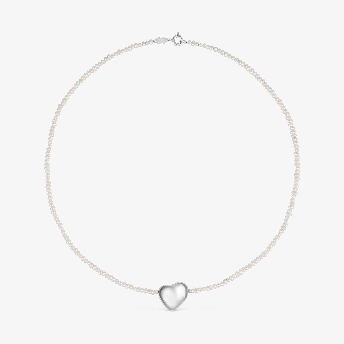 Tous - Collar De Perlas Cultivadas Y Motivo Corazón De Plata Tabit - Blanco