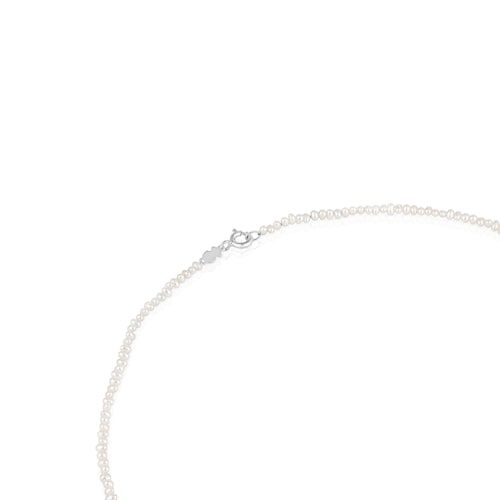 Silver Necklace with cultured pearls and heart motif Tabit