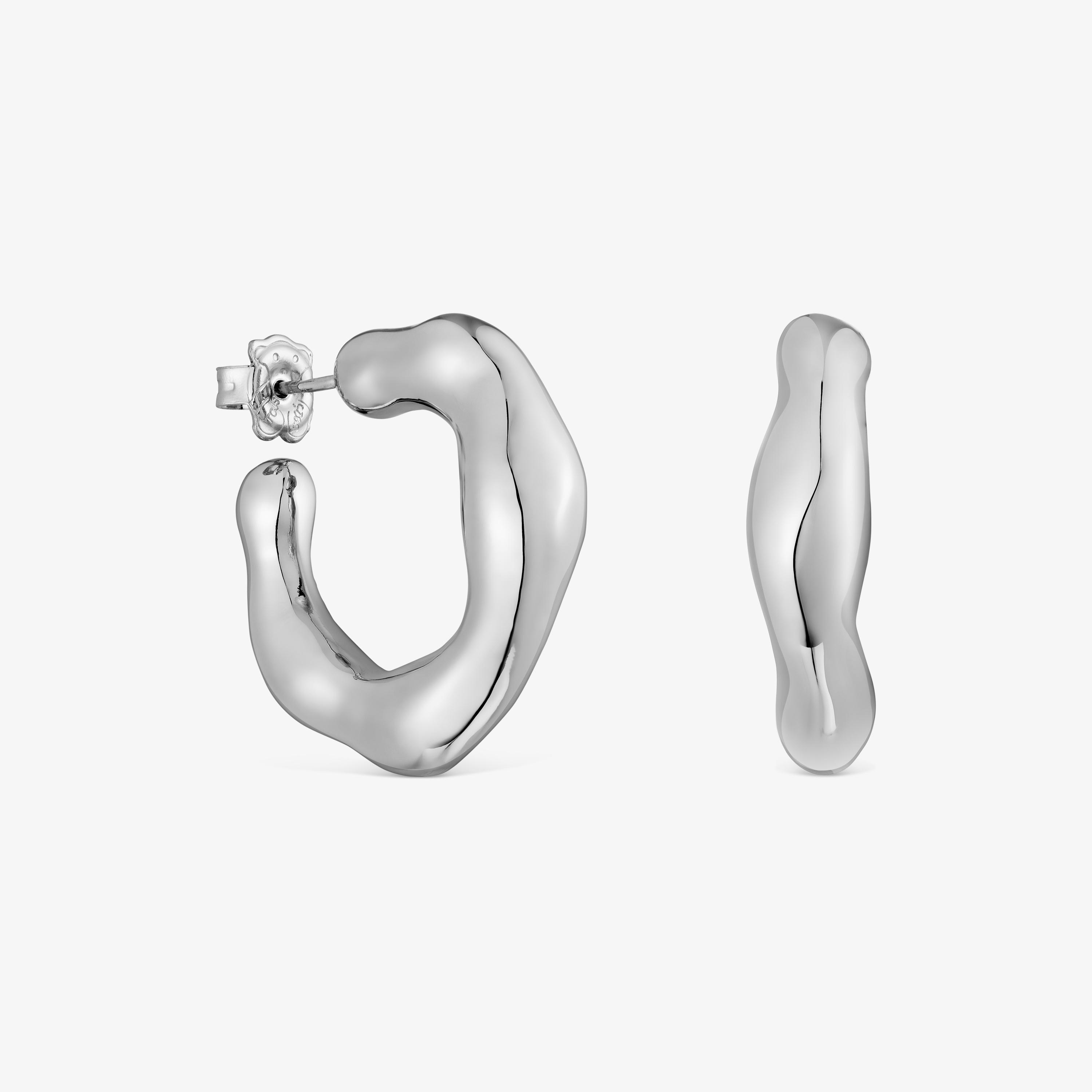 Silver hoop Earrings Tabit