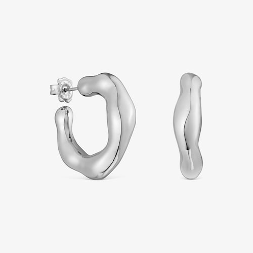 Silver hoop Earrings Tabit